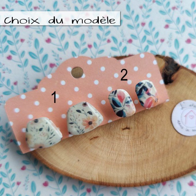 Les  clips fleuris, boucles d'oreilles avec ou sans perçage  