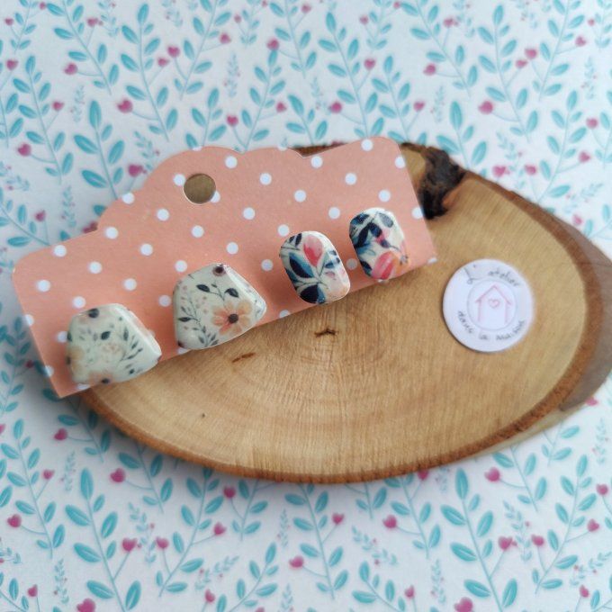 Les  clips fleuris, boucles d'oreilles avec ou sans perçage  