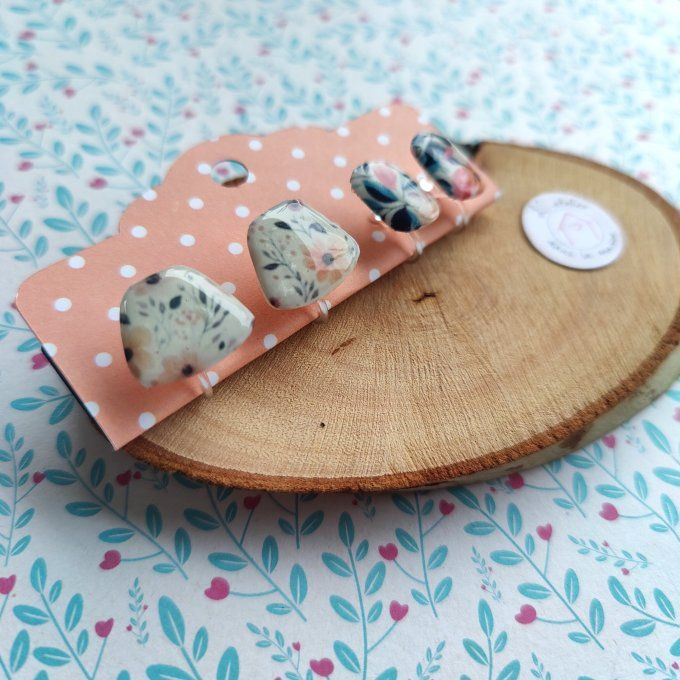Les  clips fleuris, boucles d'oreilles avec ou sans perçage  
