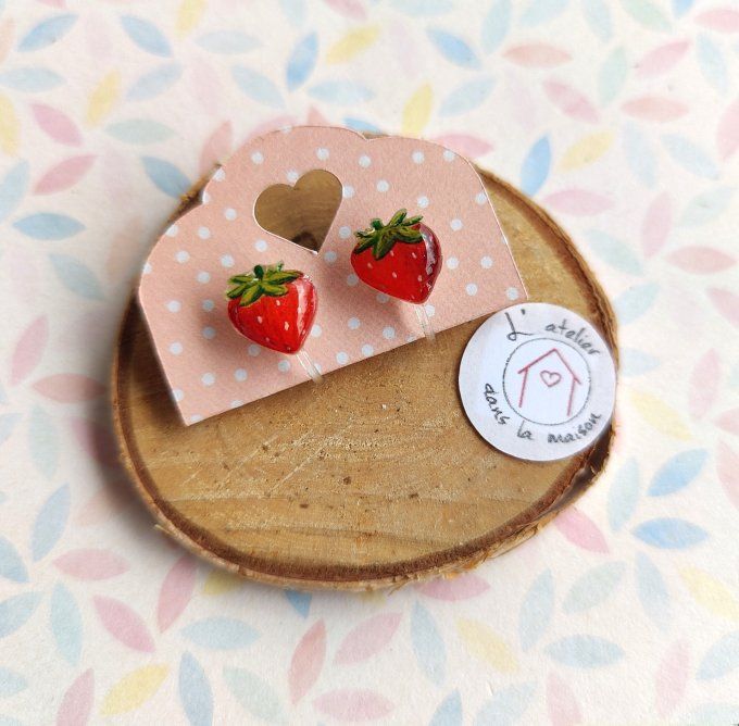 Boucles d'oreilles sans perçage fraise