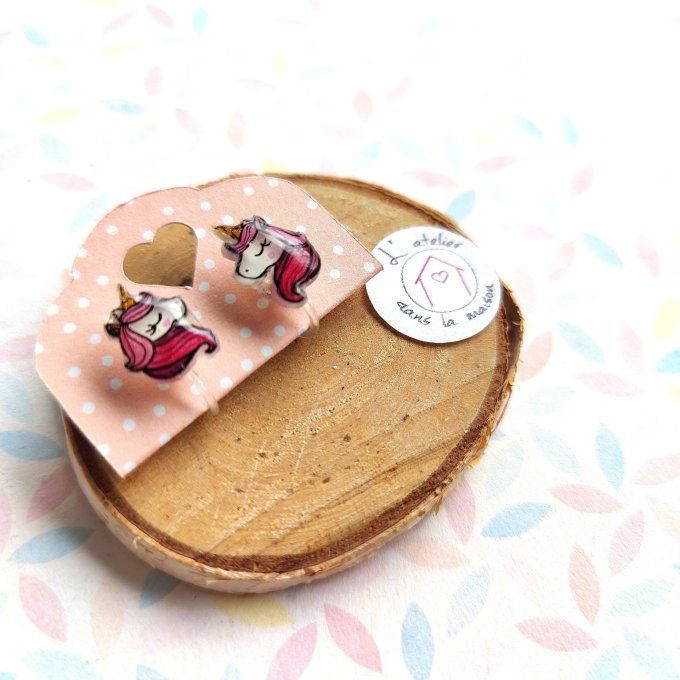 licorne rose oreilles non percées