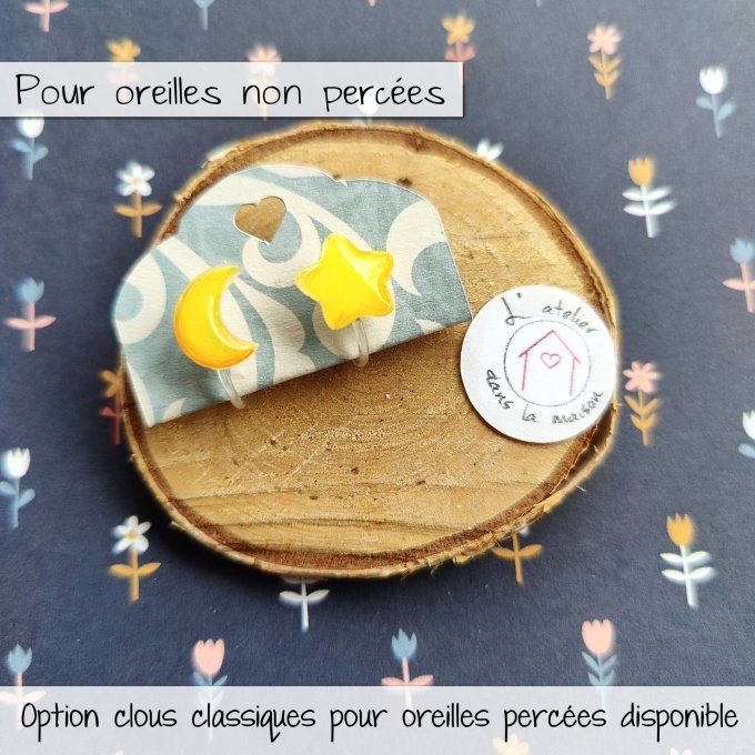 clip lune et étoile sans perçage