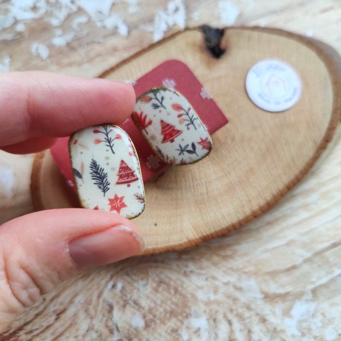 boucles fait main motifs Noël avec ou sans perçage