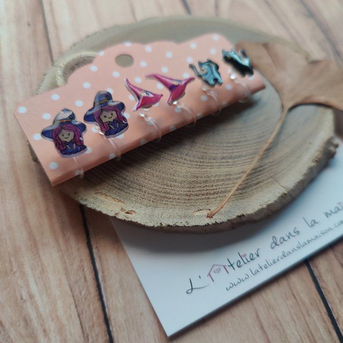 boucles sans trous sorcellerie, chat noir