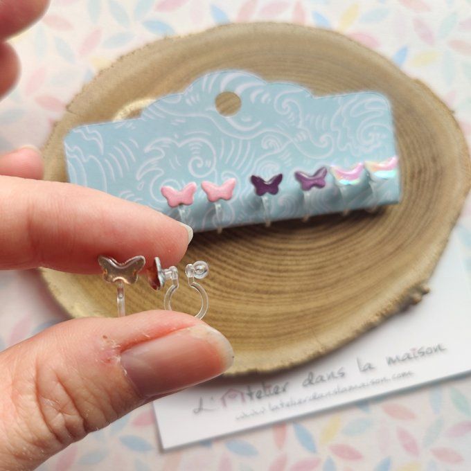 Les minis clips papillons, boucles d'oreilles sans perçage 