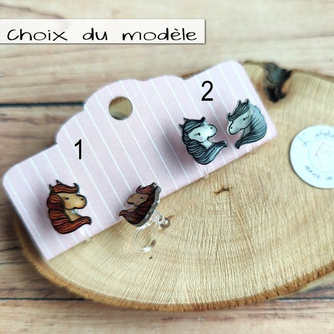 choix petites boucles d'oreilles enfants cheval