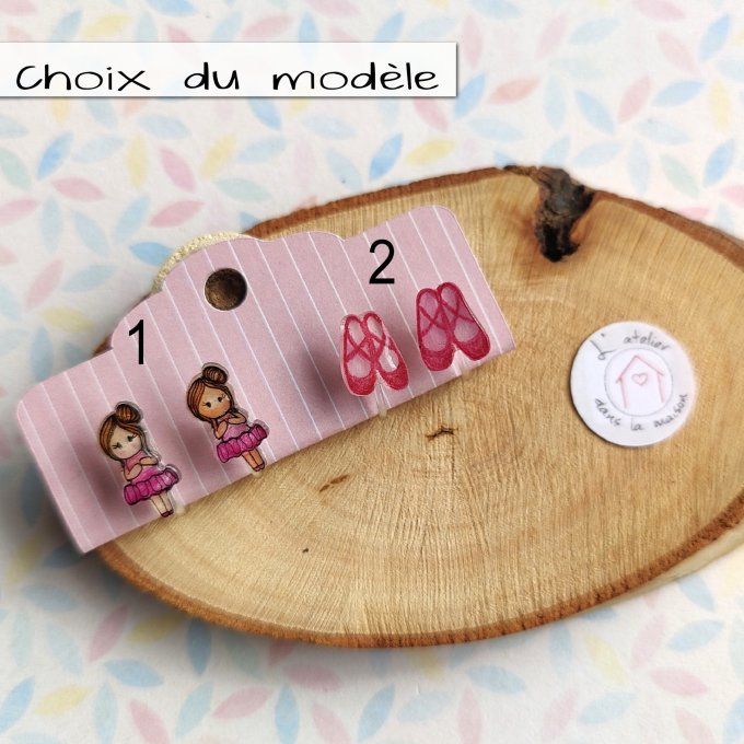 choix boucles d'oreilles danseuse classique ou chaussons sans trous