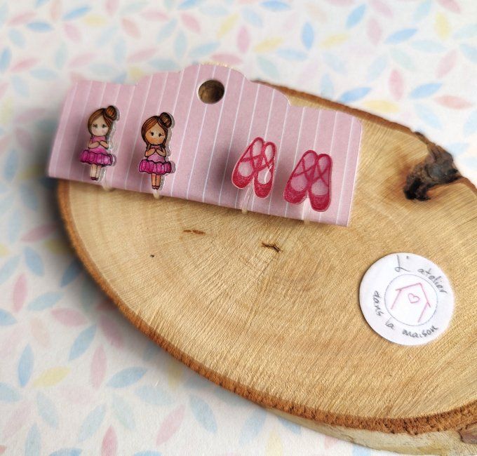 Boucles d'oreilles avec ou sans perçage danse classique