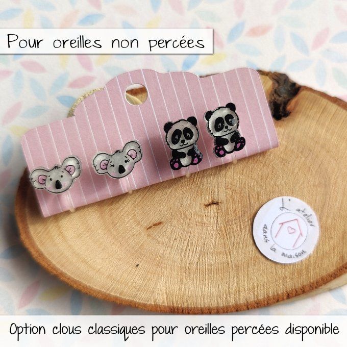 boucles enfants panda koala