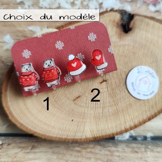 Les petits clips ours ou moufle et bonnet, avec ou sans perçage 