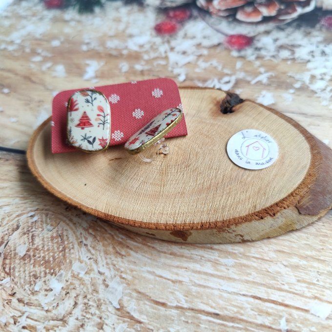 Les  boucles de Noël boucles d'oreilles avec ou sans perçage