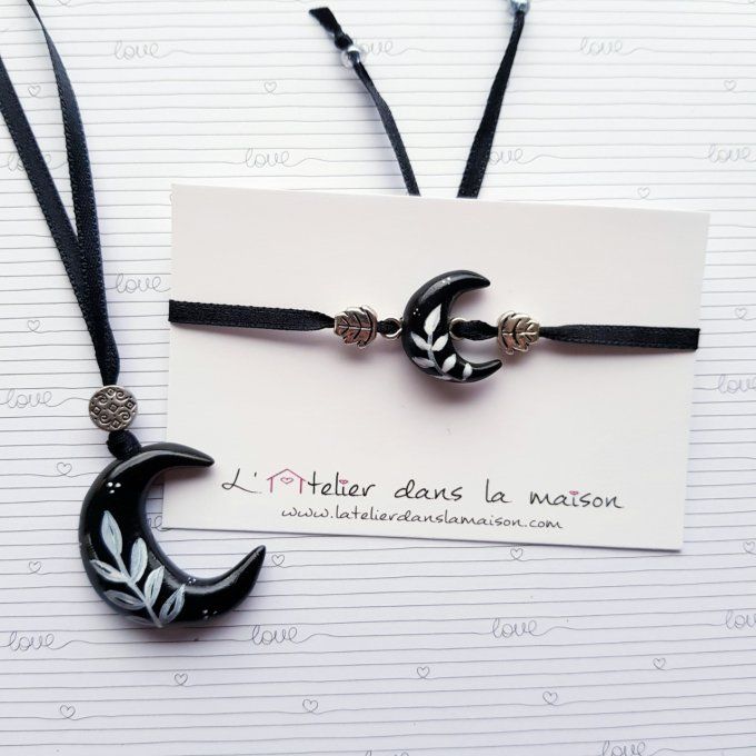 collier et bracelet lune