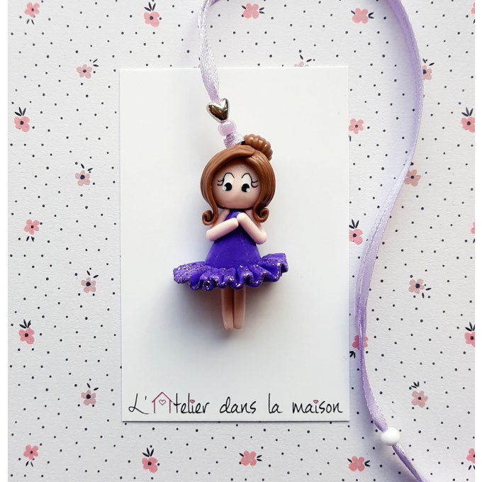 collier danseuse tons violet