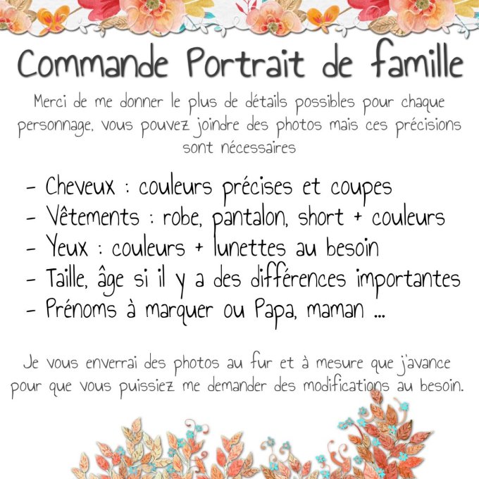 Cadre famille 5 personnages 