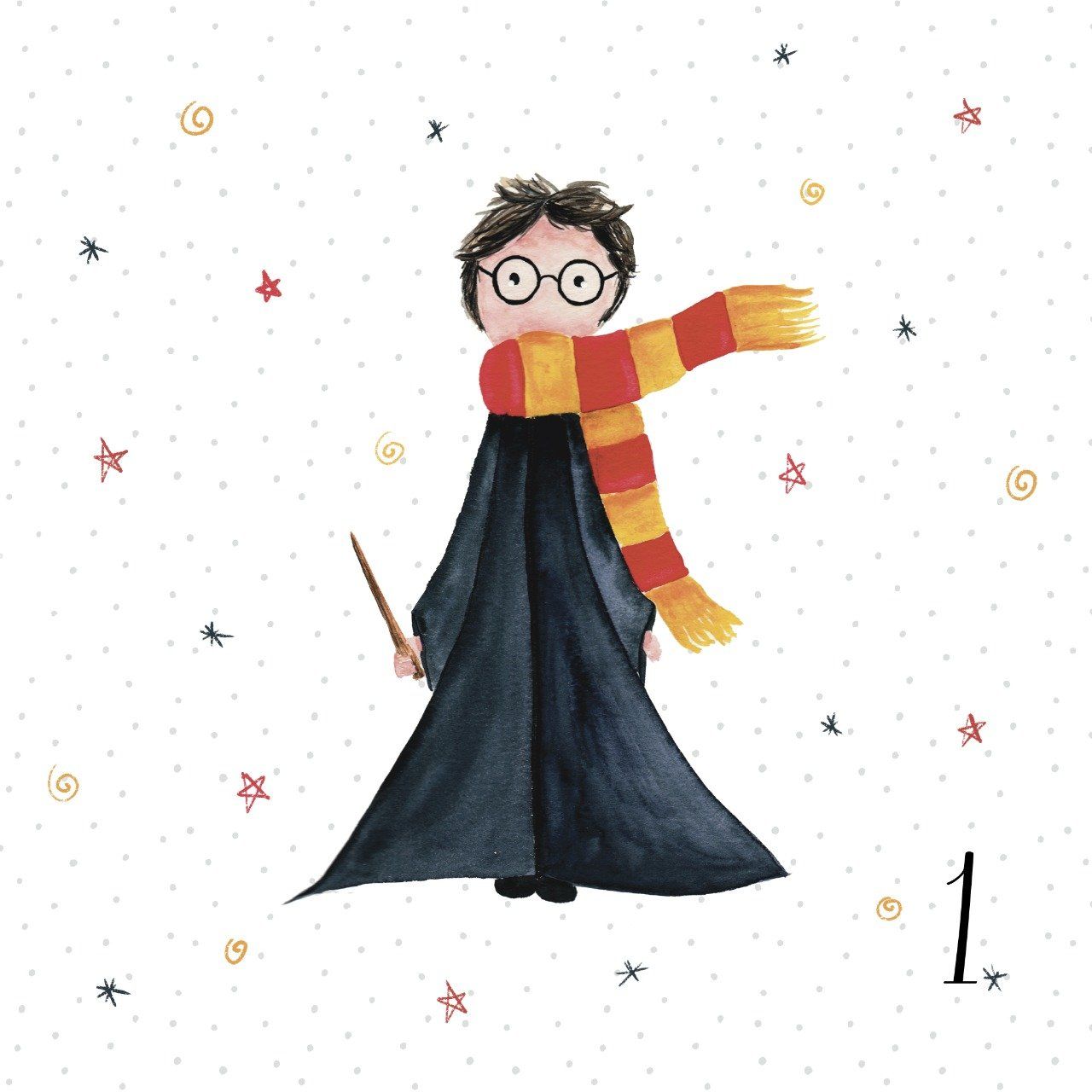 Coupon carrés illustrations inspiration Harry Potter et tailles diverses 