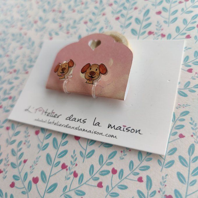 Boucles d'oreilles sans perçage chien