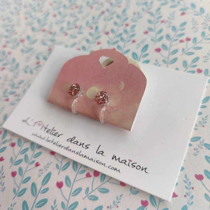 Boucles d'oreilles sans perçage ronde à paillette