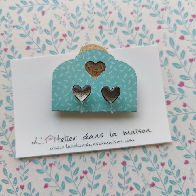 Boucles d'oreilles sans perçage taupe irisé