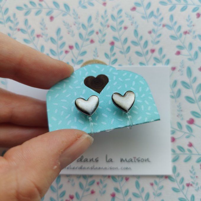 Boucles d'oreilles sans perçage taupe irisé