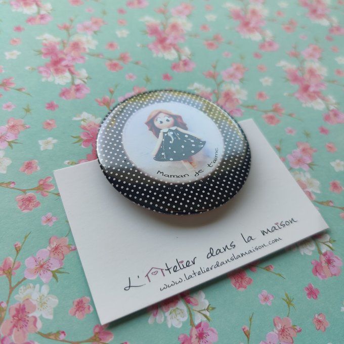 Miroir de poche Maman je t'aime Rétro