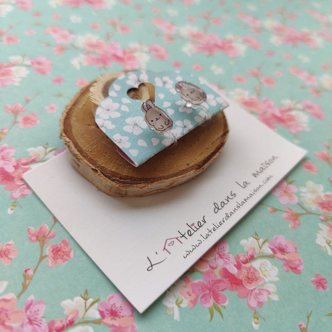 Boucles d'oreilles sans perçage lapins petit défaut
