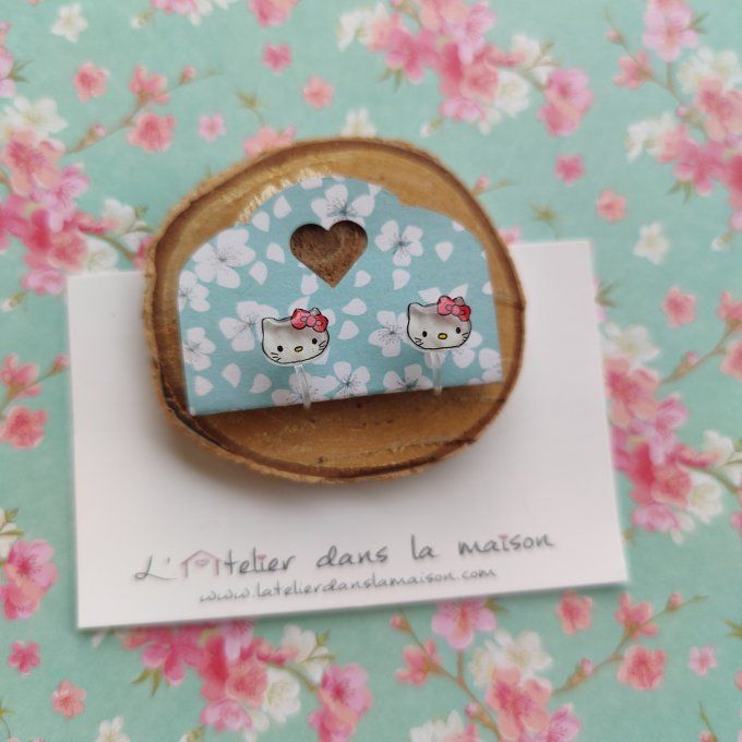 Boucles d'oreilles sans perçage mini chat petits défauts