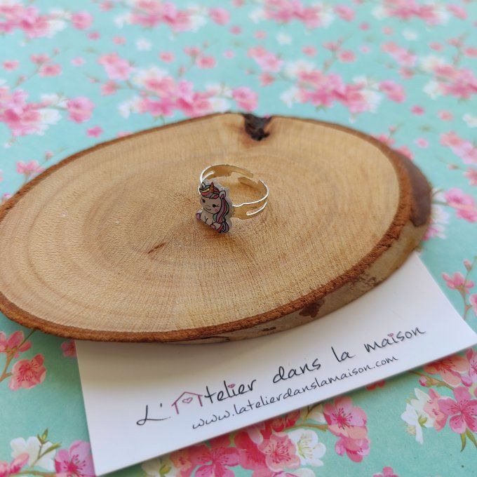 Bague enfant réglable licorne