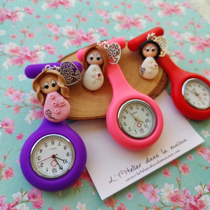 Montre de poche infirmière personnalisable en silicone 
