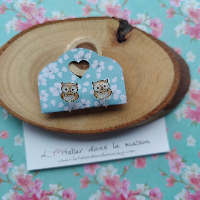 Boucles d'oreilles sans perçage chouettes