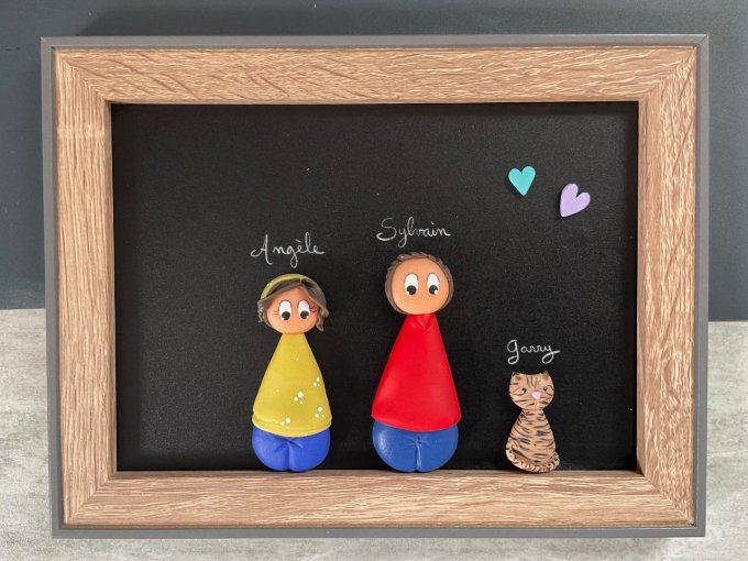 Cadre famille 3 personnages -
