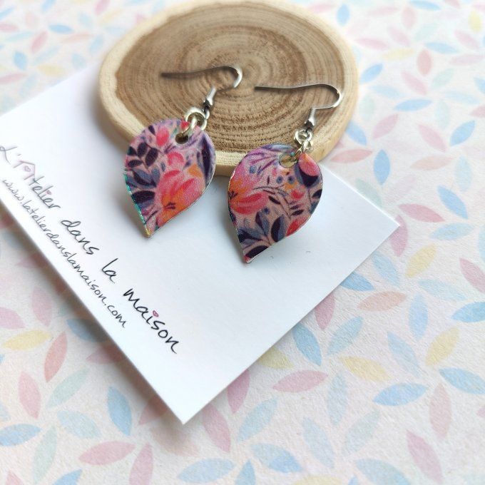 Boucles d'oreilles gouttes fleuries