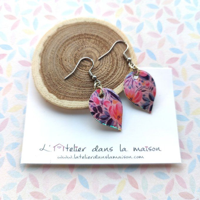 Boucles d'oreilles gouttes fleuries