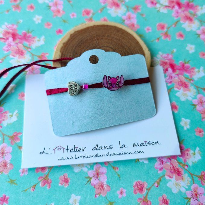 Bracelet enfant inspiration Angèle rose