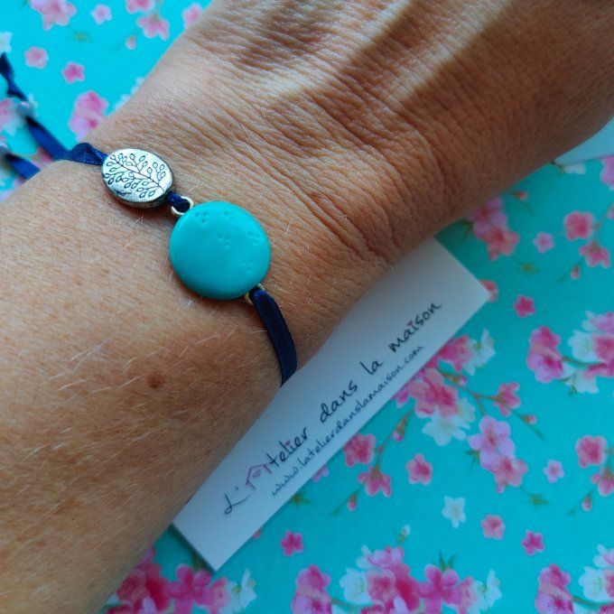 Bracelet médaillon turquoise