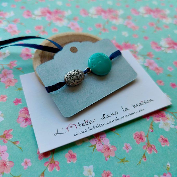 Bracelet médaillon turquoise