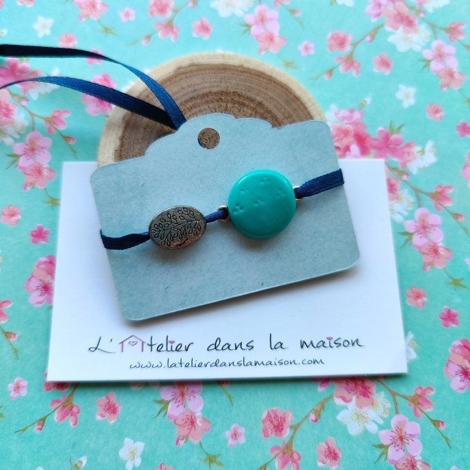 Bracelet médaillon turquoise