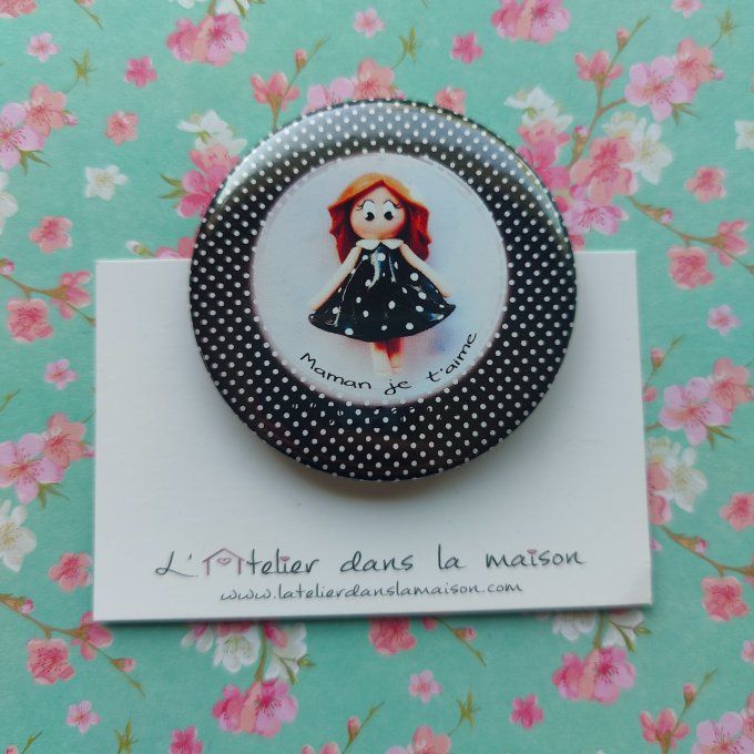 Miroir de poche Maman je t'aime Rétro
