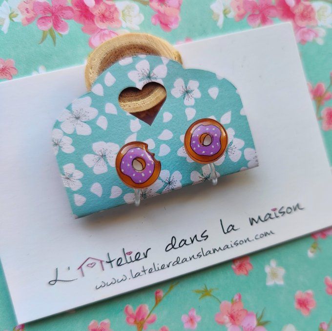 Boucles d'oreilles avec ou sans perçage donuts