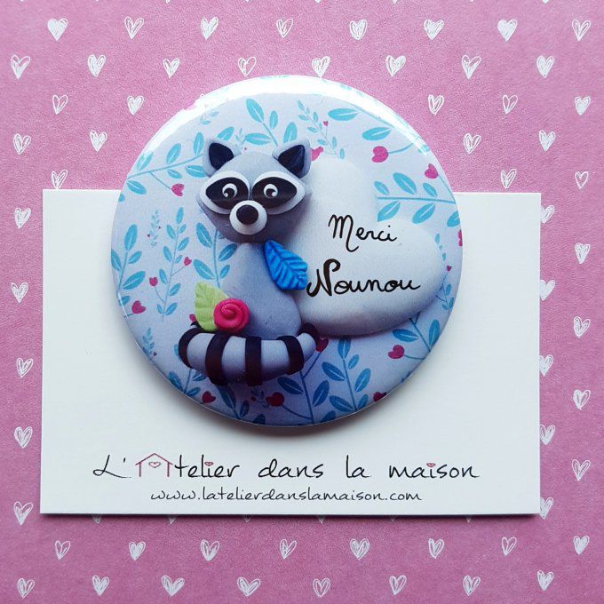 magnet raton laveur nounou