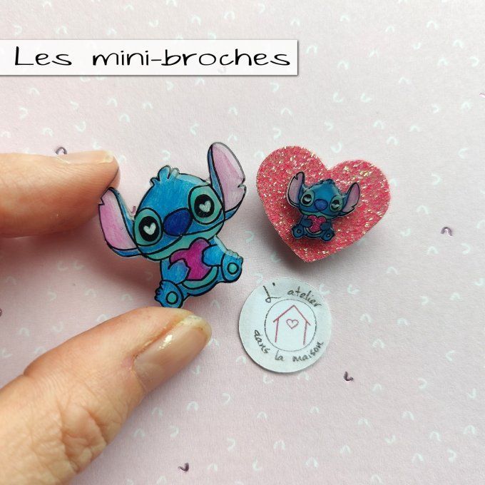 Mini broches stitch coeur