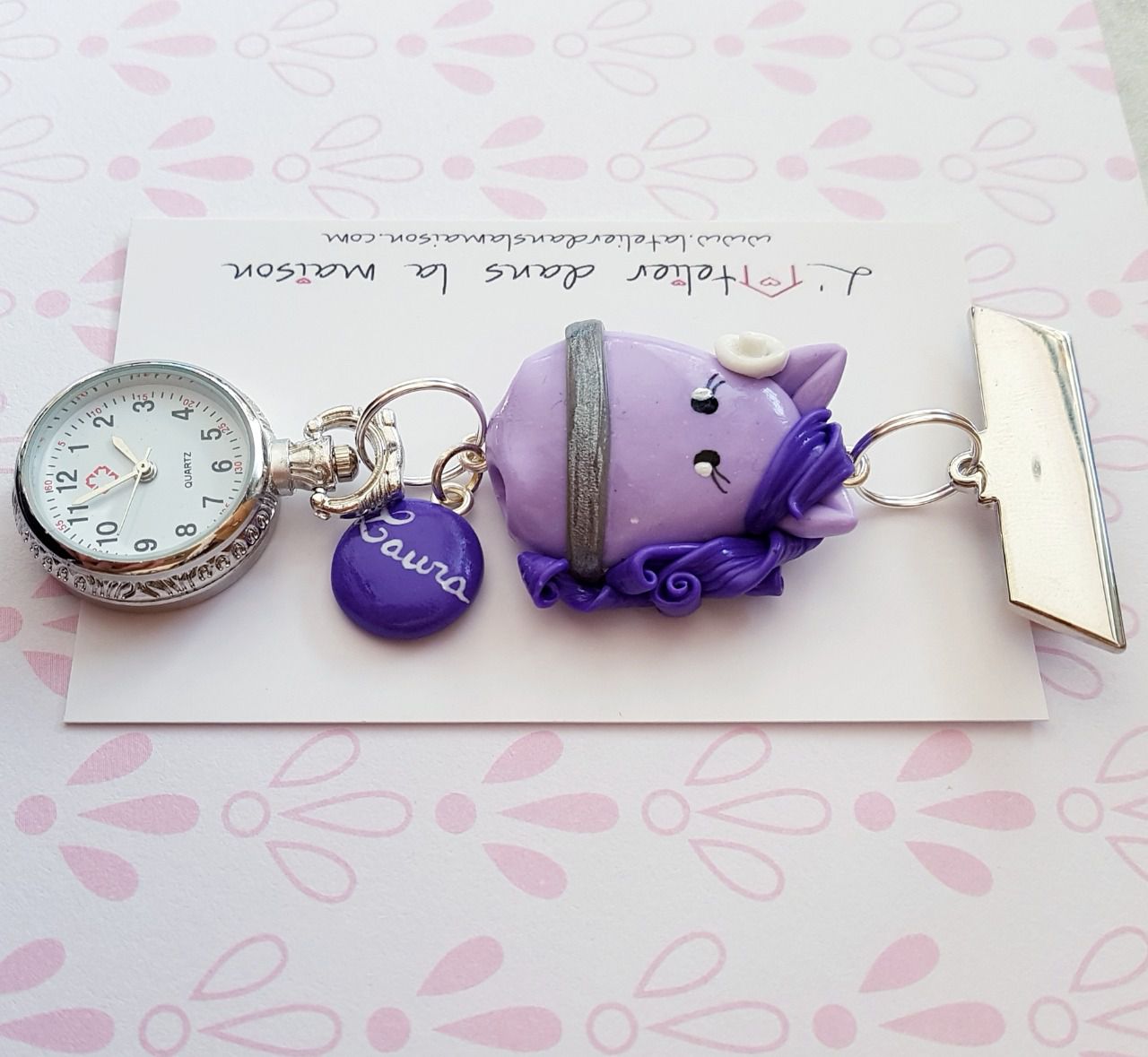 Montre De Poche Personnalisable Pour Infirmière/médecin - Gravure De Prénom Ou Initiales - Épingle De Sûreté, Design Métal élégant