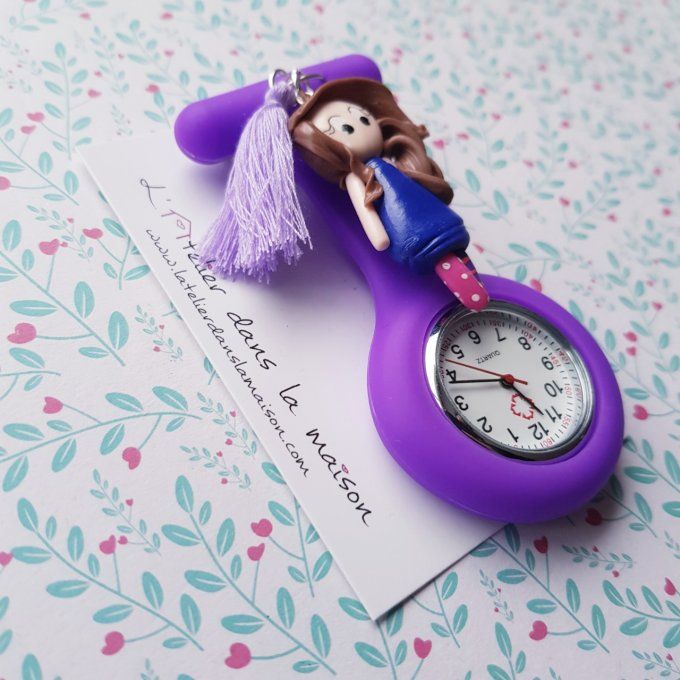 montre médicale fillette violette 