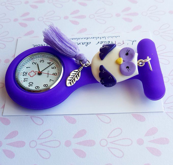 montre infirmière chouette silicone