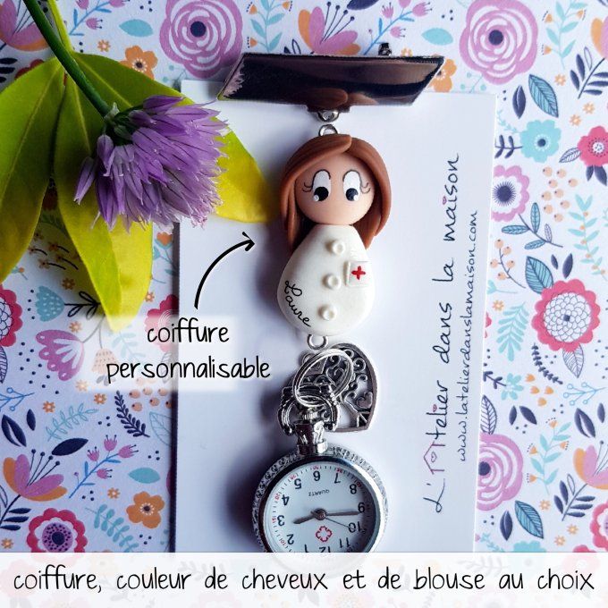 montre medicale infirmiere prenom personnalisable