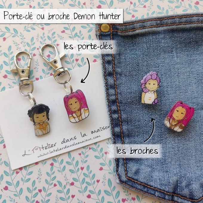porte-clé ou broche demon hunter huntrix