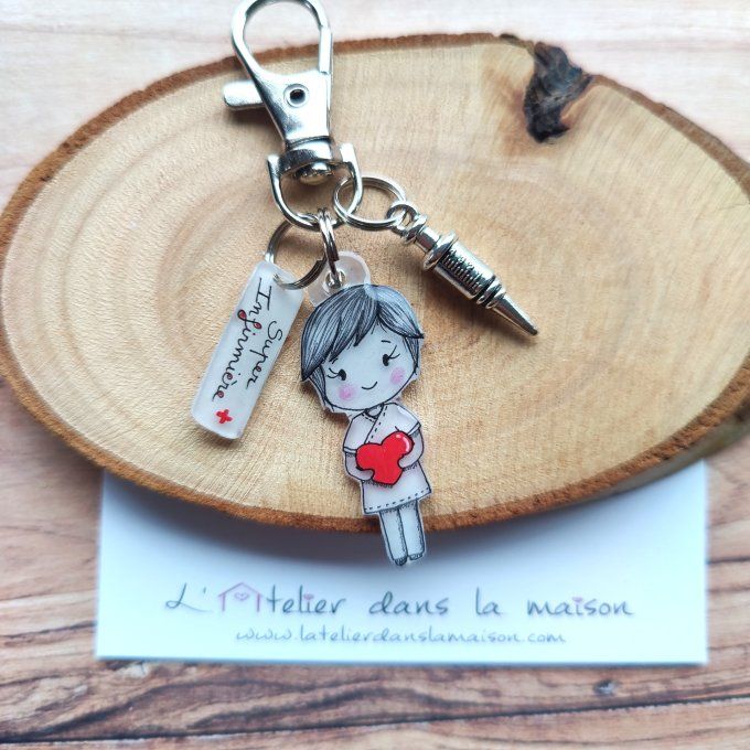 porte-clé infirmière merci
