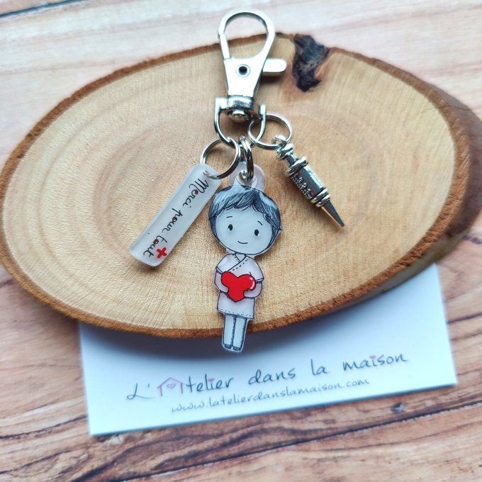 porte-clé infirmière personnalisable
