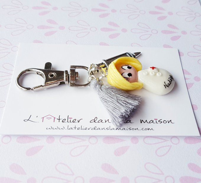 porte-clé personnalisable infirmière cadeau