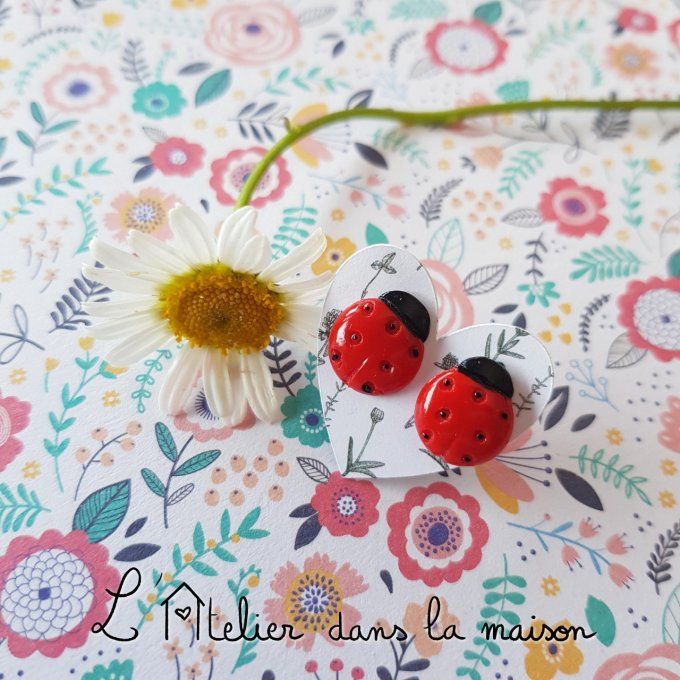 Clous d'oreilles coccinelles