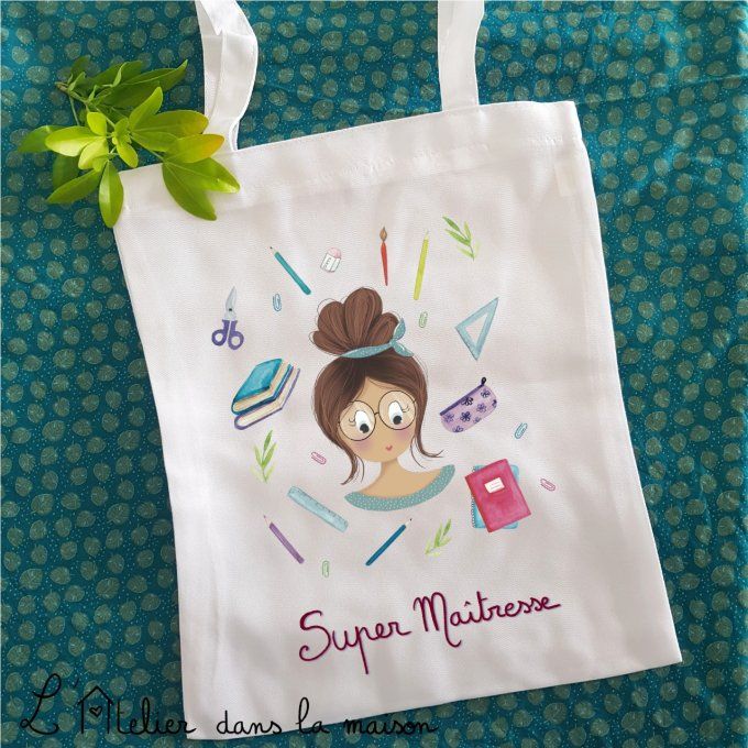 tote bag super maitresse personnalisable